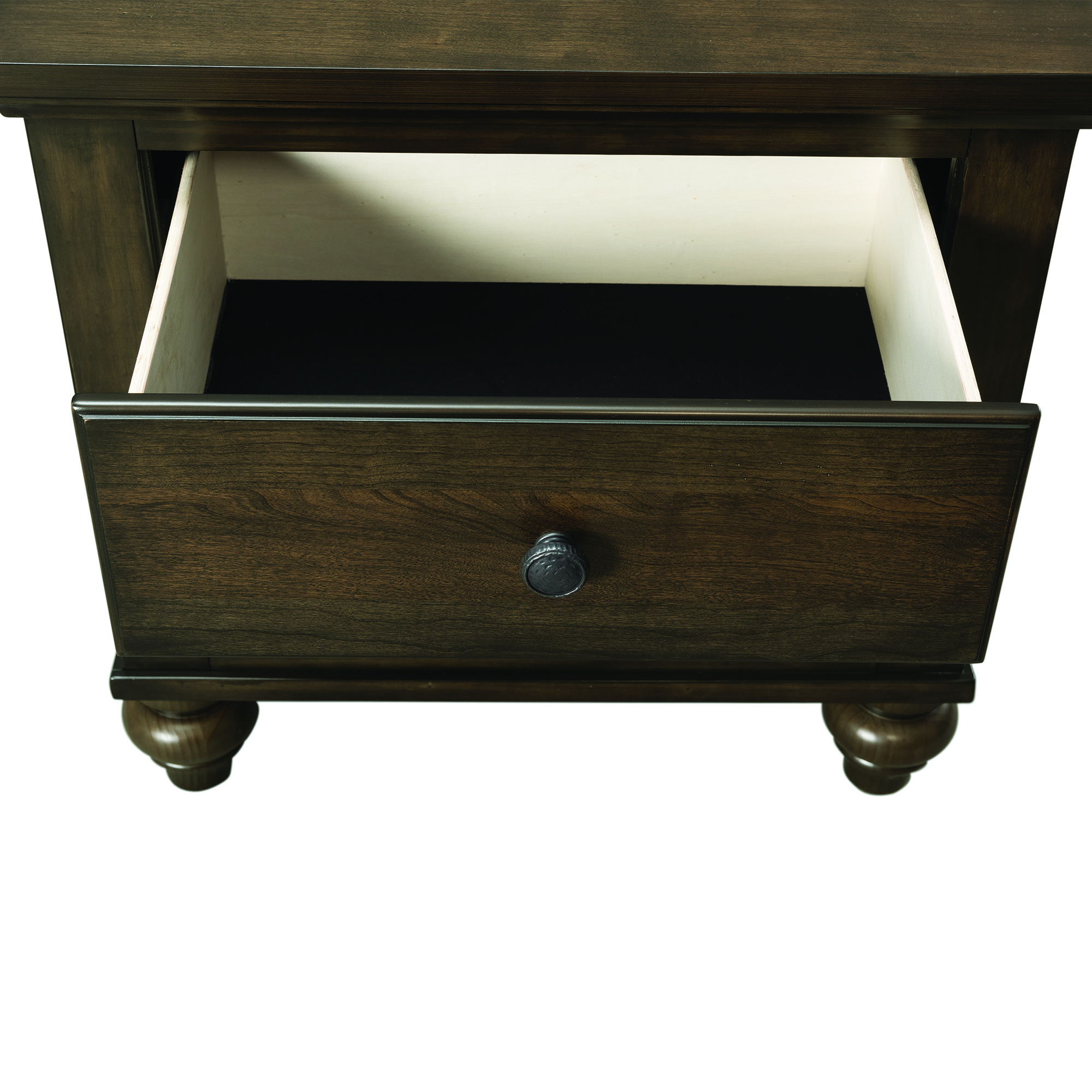 Chatham-Nightstand-Gray-Open-Drawer