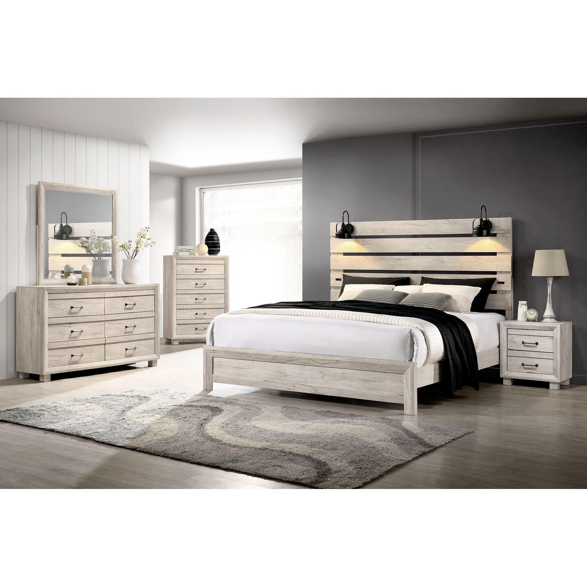 Fort-Worth-5PC-King-Bedroom-Set-w-Lights-USB-in-White_Lifestyle