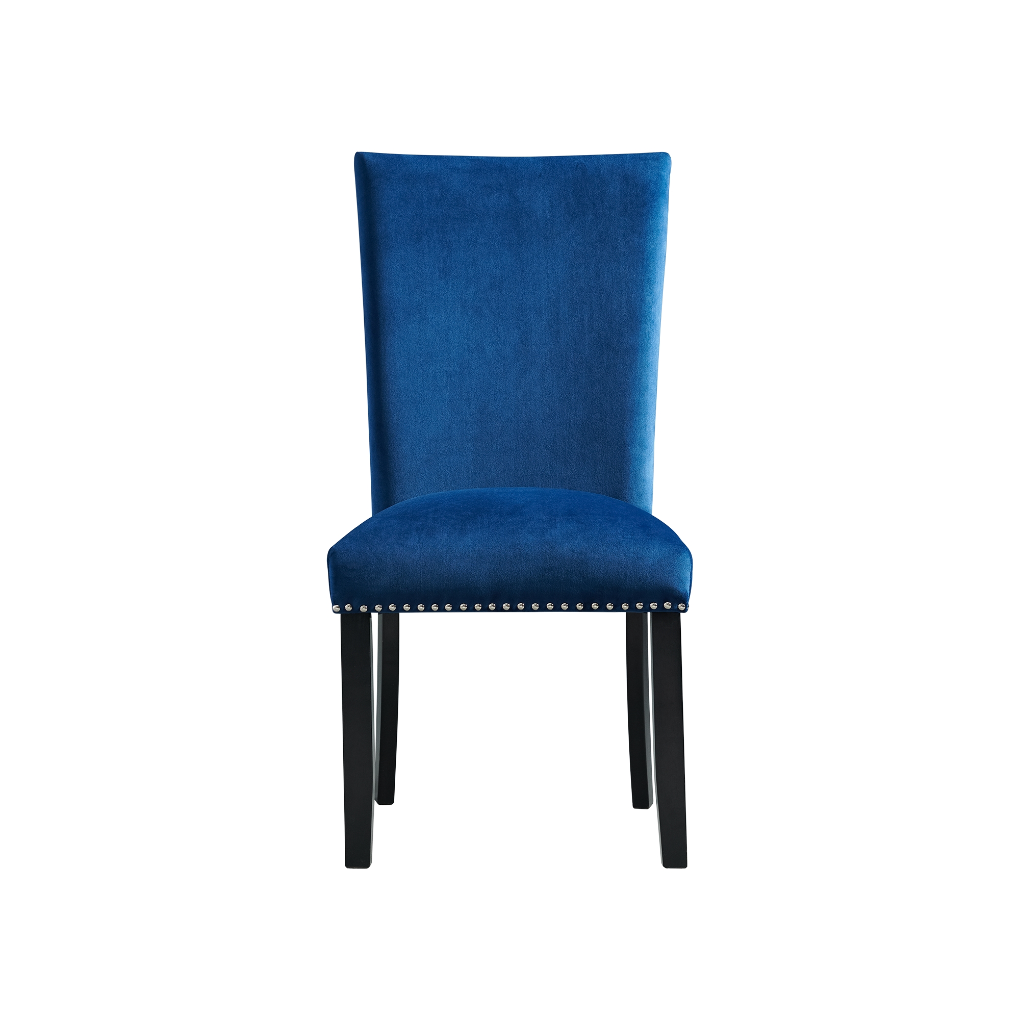 Francesca-Rectangular-Dining-Blue-Velvet-Side-Chair-Front