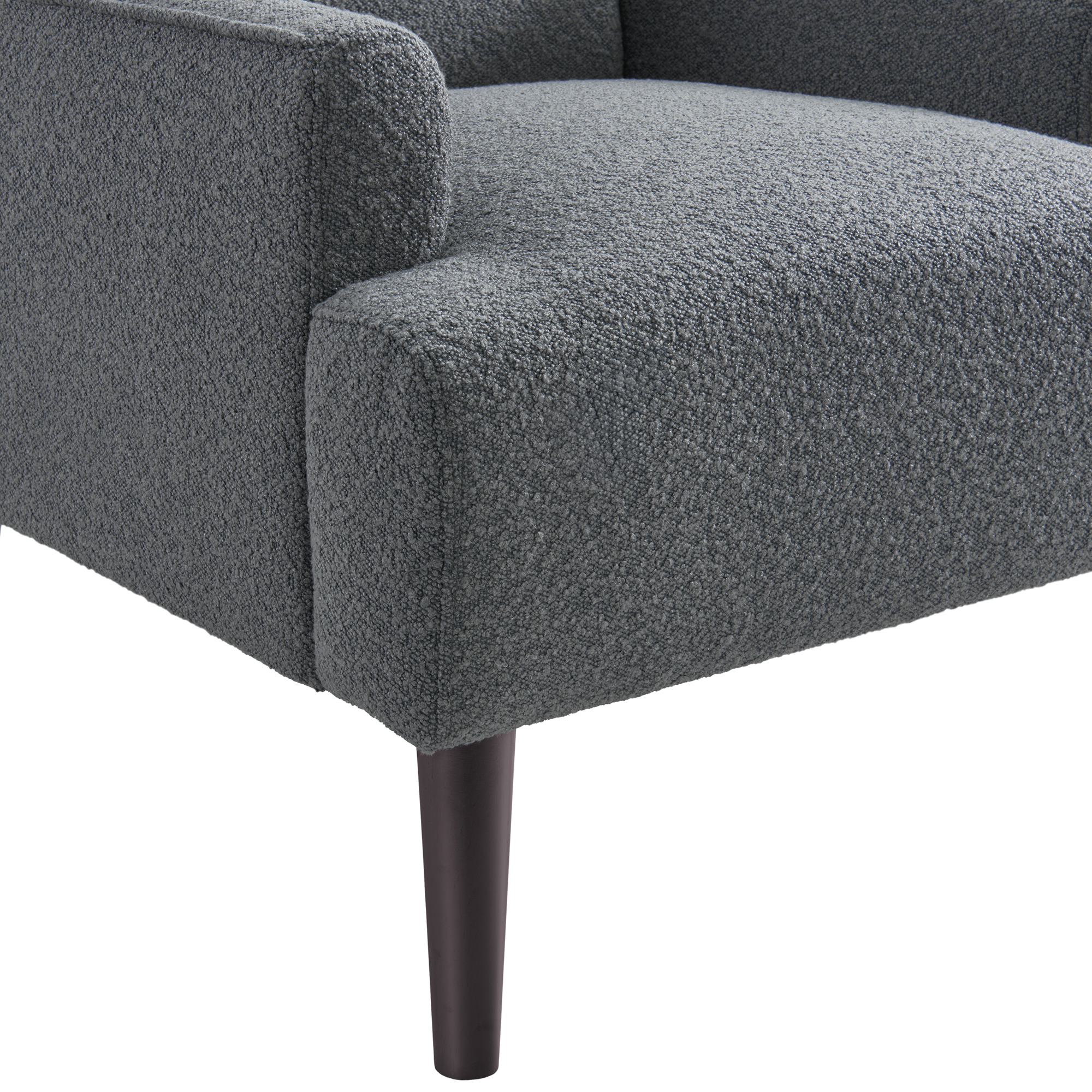 Kiwi-Chair-in-8077-Boucle-Grey-Espresso-Seat-and-leg