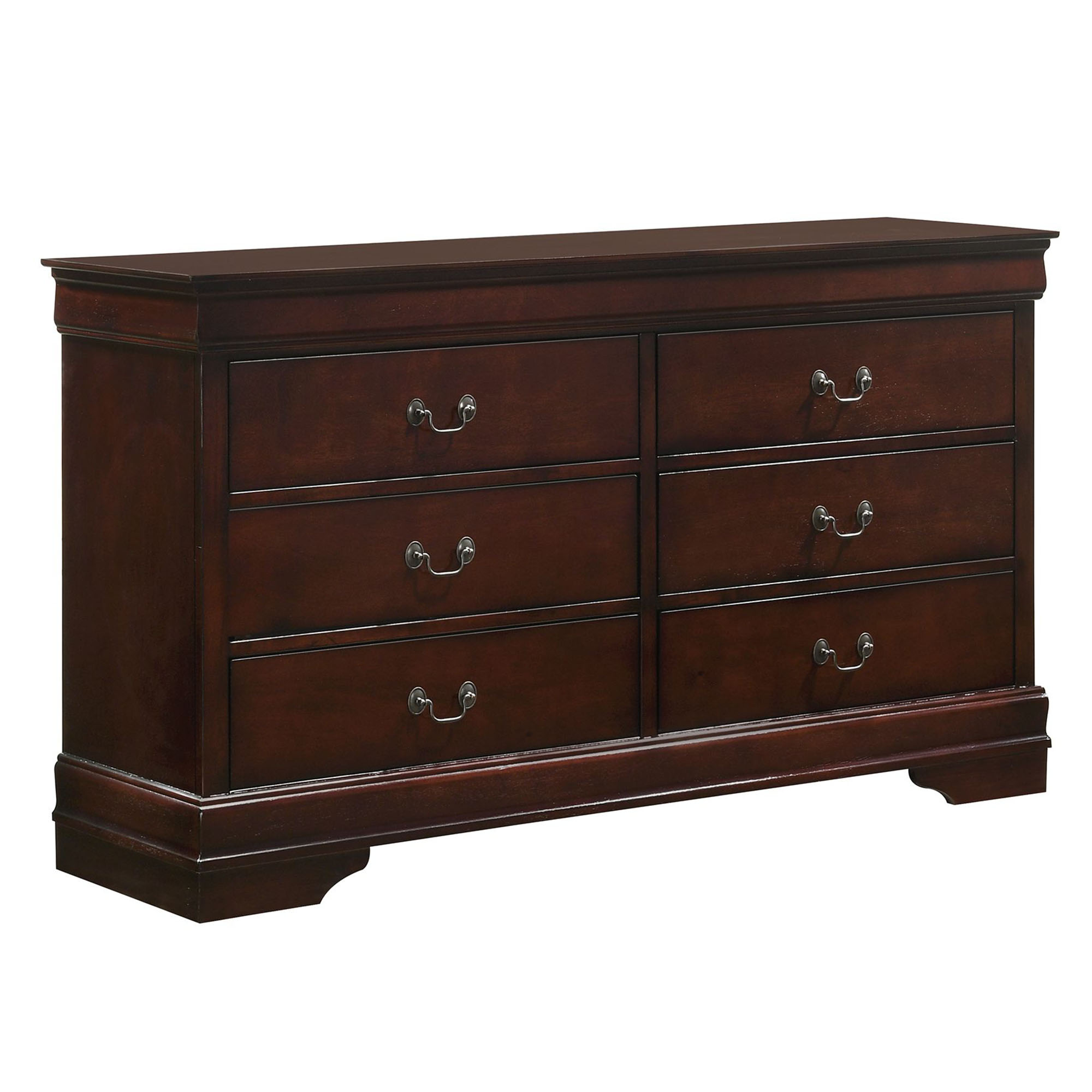 Louis Philippe 6-Drawer Dresser in Cherry (Sturdy)