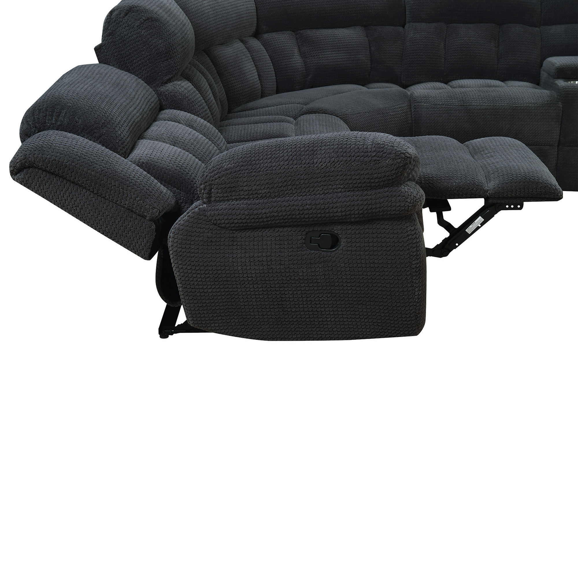 Santorini-7PC-Sectional-Conran-Carbon-Open-Recliner-Detail