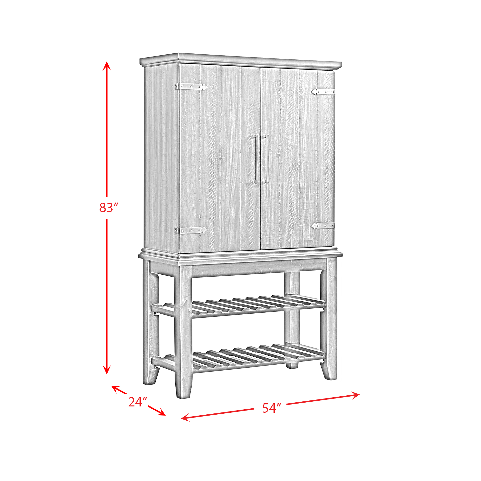 Stone-Kitchen-Bar-Buffet-And-Hutch-Line-Drawing