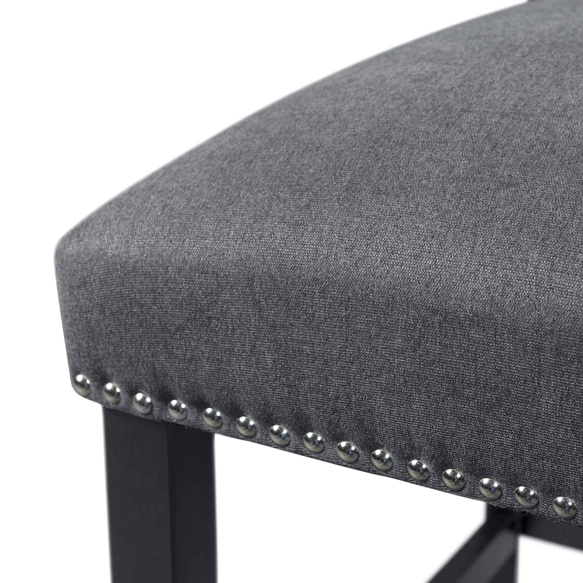 Tuscany-Counter-Linen-Nailhead-Side-Chair-Charcoal-Nailhead-Detail