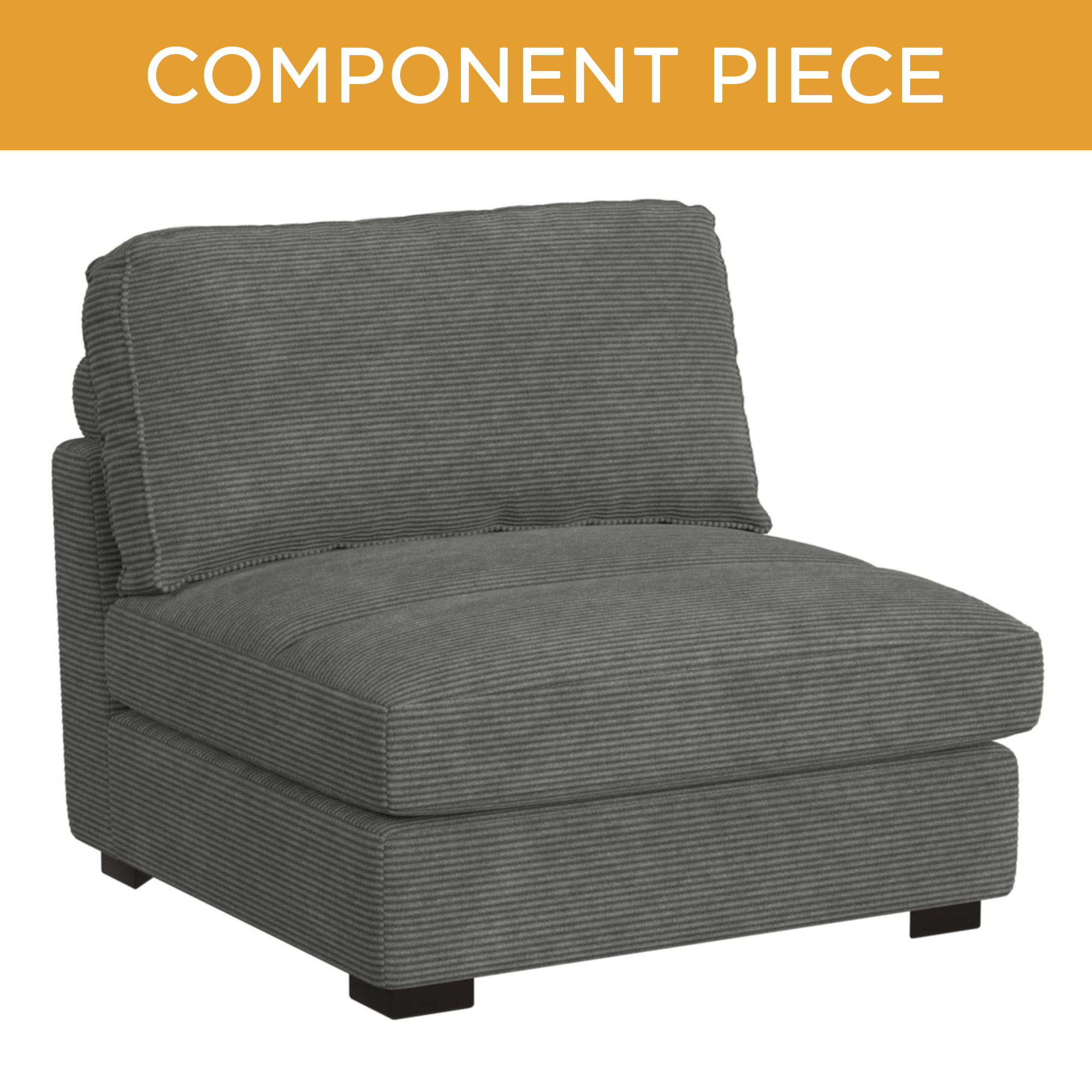 Arizona Modular Armless Chair in Steno Charcoal