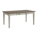 Farmington Rectangular Dining Table in Medium Brown and Washed Stone