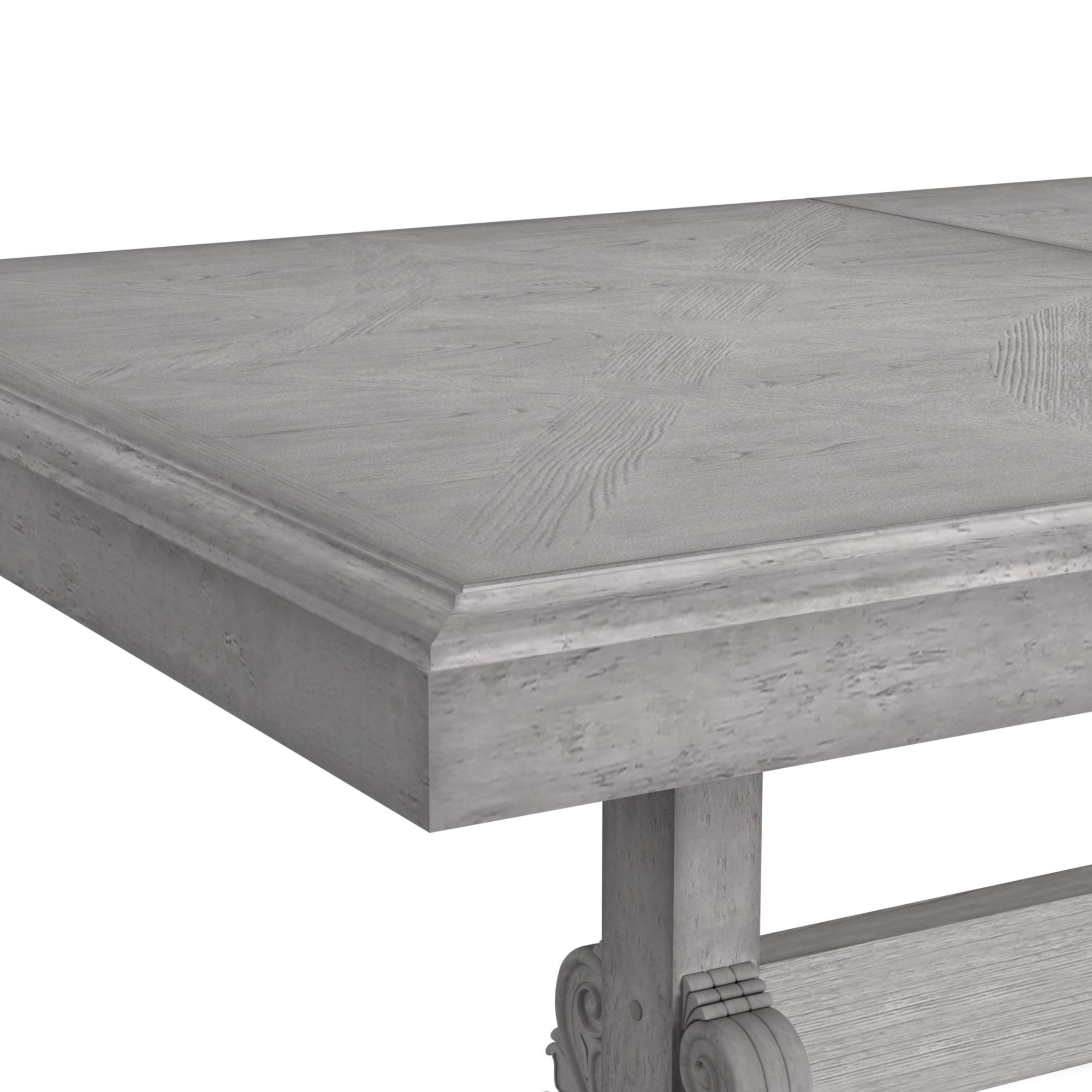 GlenmoreDiningTablew2x18inLeavesinAgedGrey_TopCorner