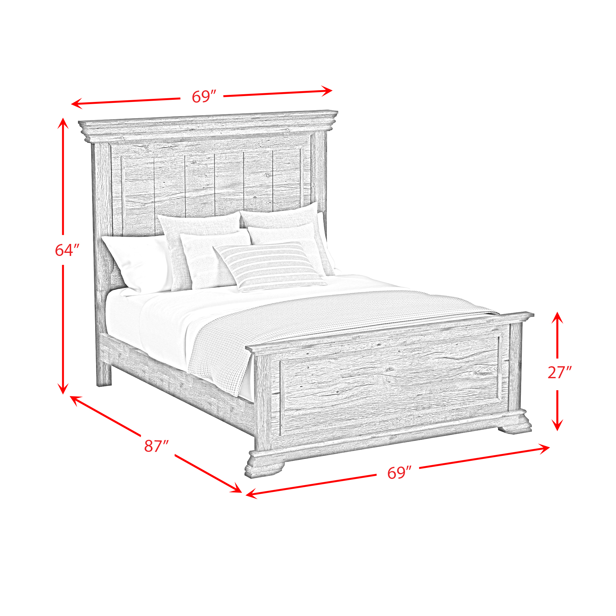 ParkRidgeQueenPanelBed_LineDrawing