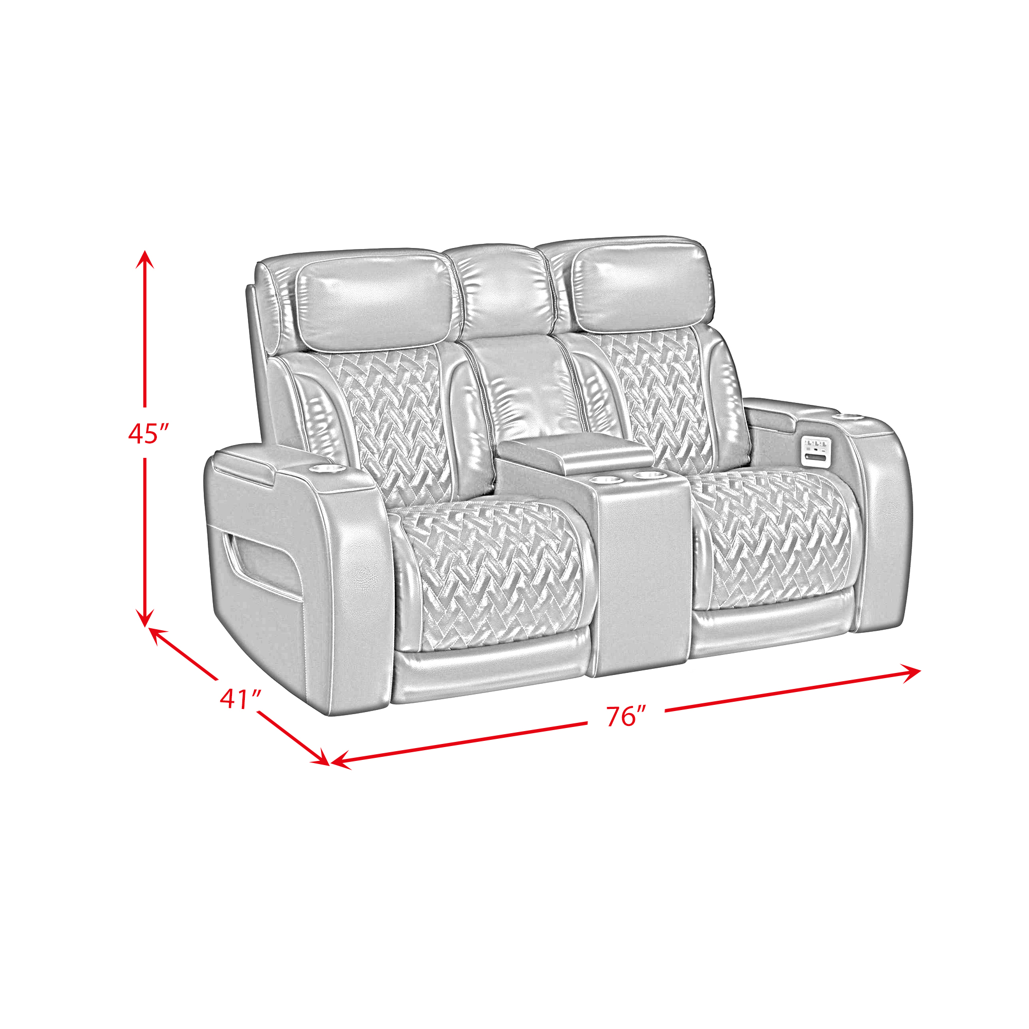 PrimeTimeP3LoveseatwLEDwirelessChargerPocketandConsole_LineDrawing