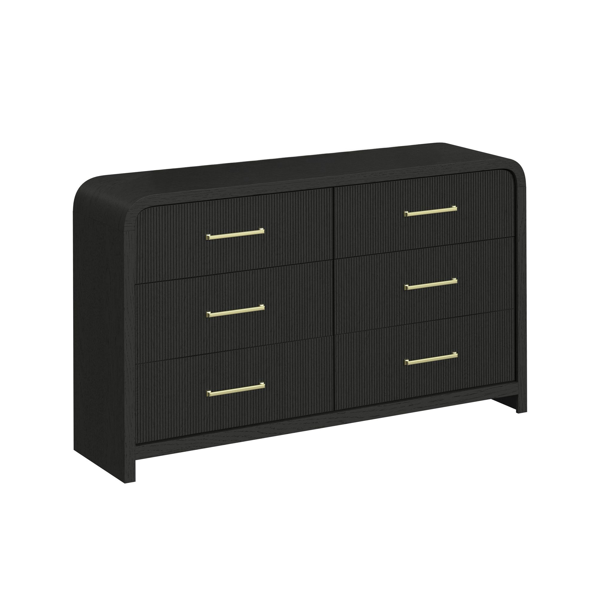 Ridgemont 6-Drawer Dresser in Black with Grain