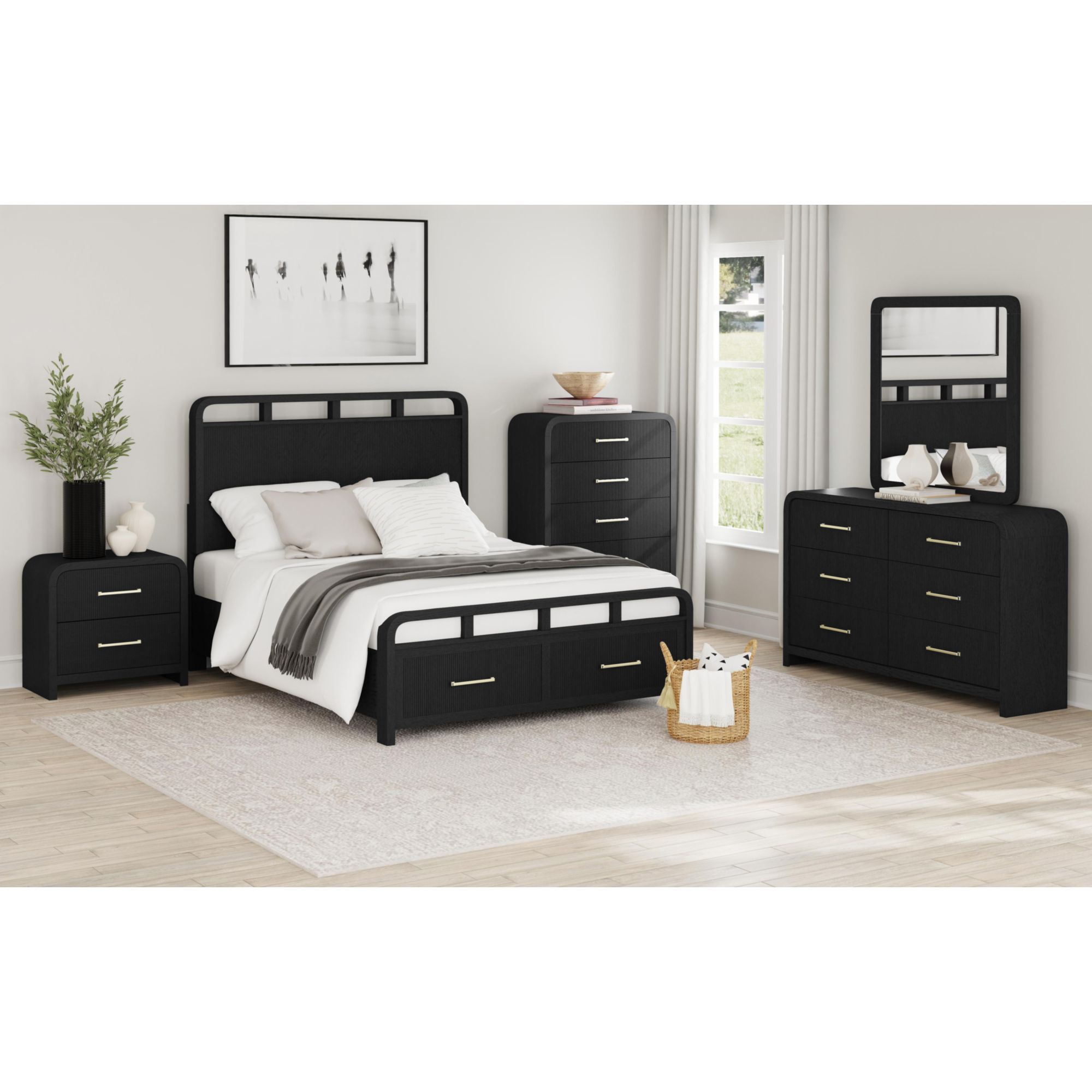 RidgemontQueen5PCStorageBedroomSetinBlackwGrain_Lifestyle