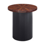 Rosemond Round End Table with Top in Cherry and Base in Black