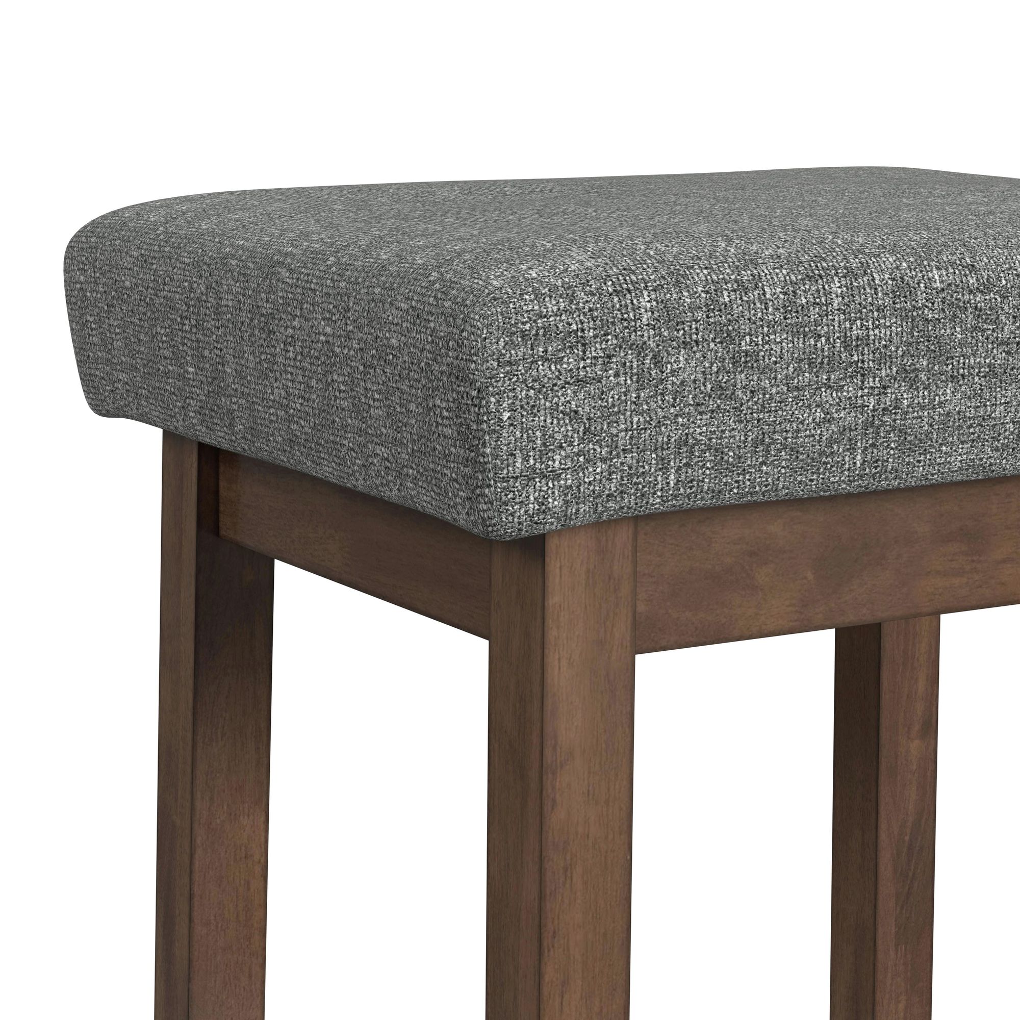 SantaBarbaraStoolwDarkGreyFabricinWalnut_TopCorner