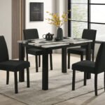 RESIA DINING TBL-FAUX MARBLE BROWN