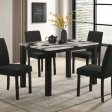 RESIA DINING TBL-FAUX MARBLE BROWN