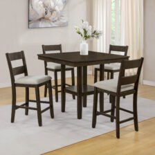 LESTER 5-PK CTR HT TABLE SET BROWN