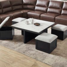 MARTA COF TBL W/4 STORAGE OTTOMANS