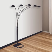 PEACOCK SHADE FLOOR LAMP BK 82"H
