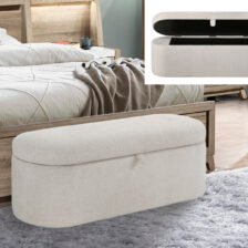 PHILIPA STORAGE BENCH-OATMEAL TWEED