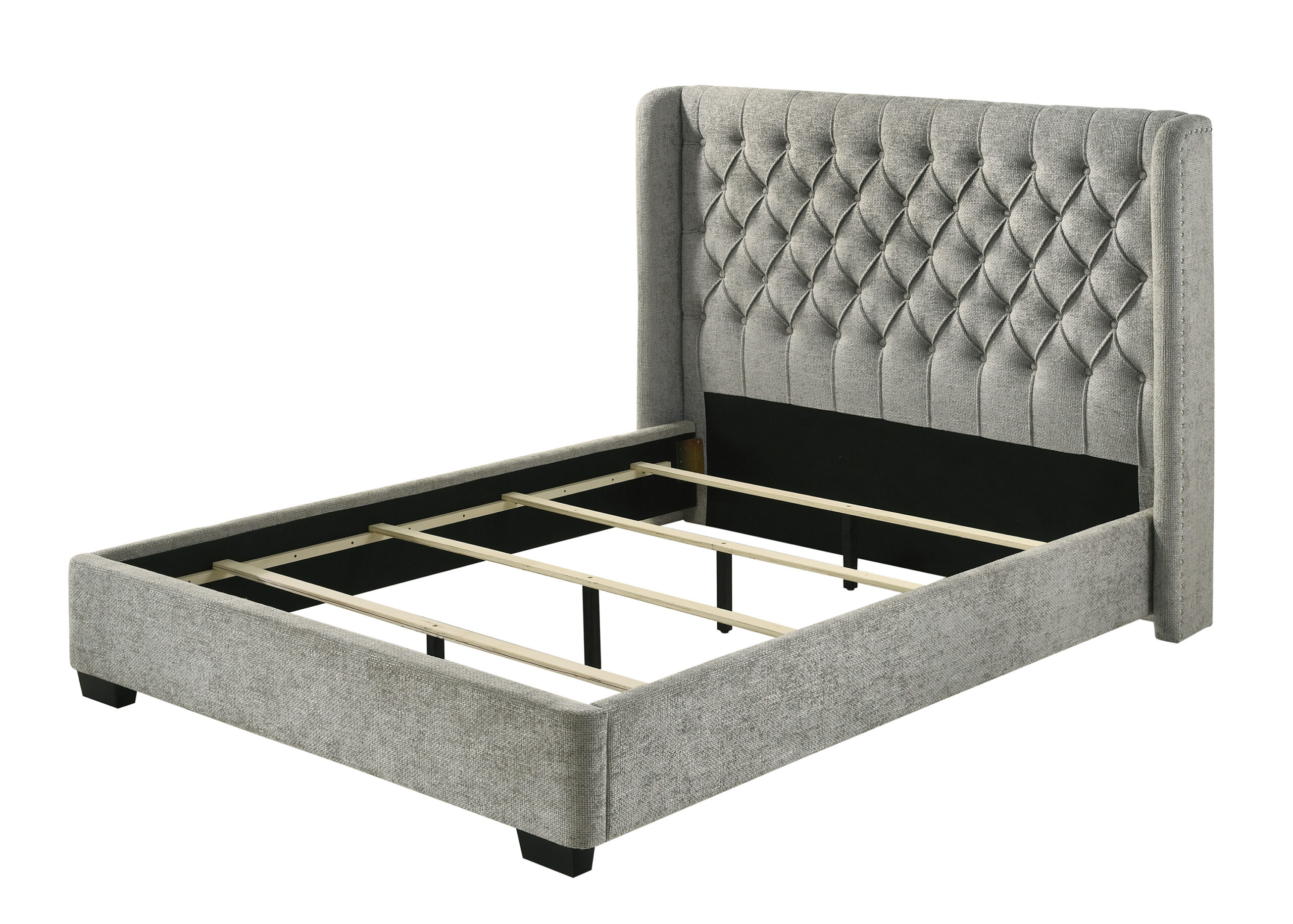 DAPHNE PANEL BED L.GREY TWEED - Image 4