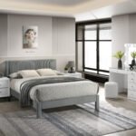 LUCIA PANEL BED LIGHT GREY