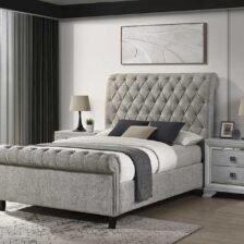 KATE PANEL BED L.GREY TWEED