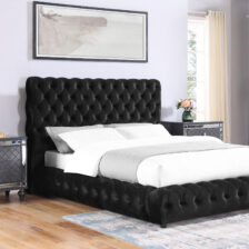 FLORY PANEL BED - BLACK