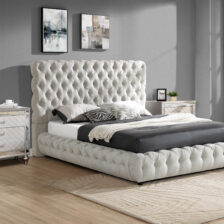 FLORY PANEL BED - DOVE GRAY
