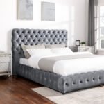 FLORY PANEL BED - GREY