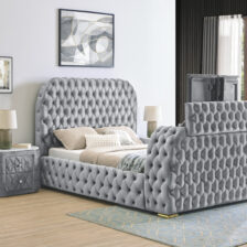 NATALIA PANEL BED GREY