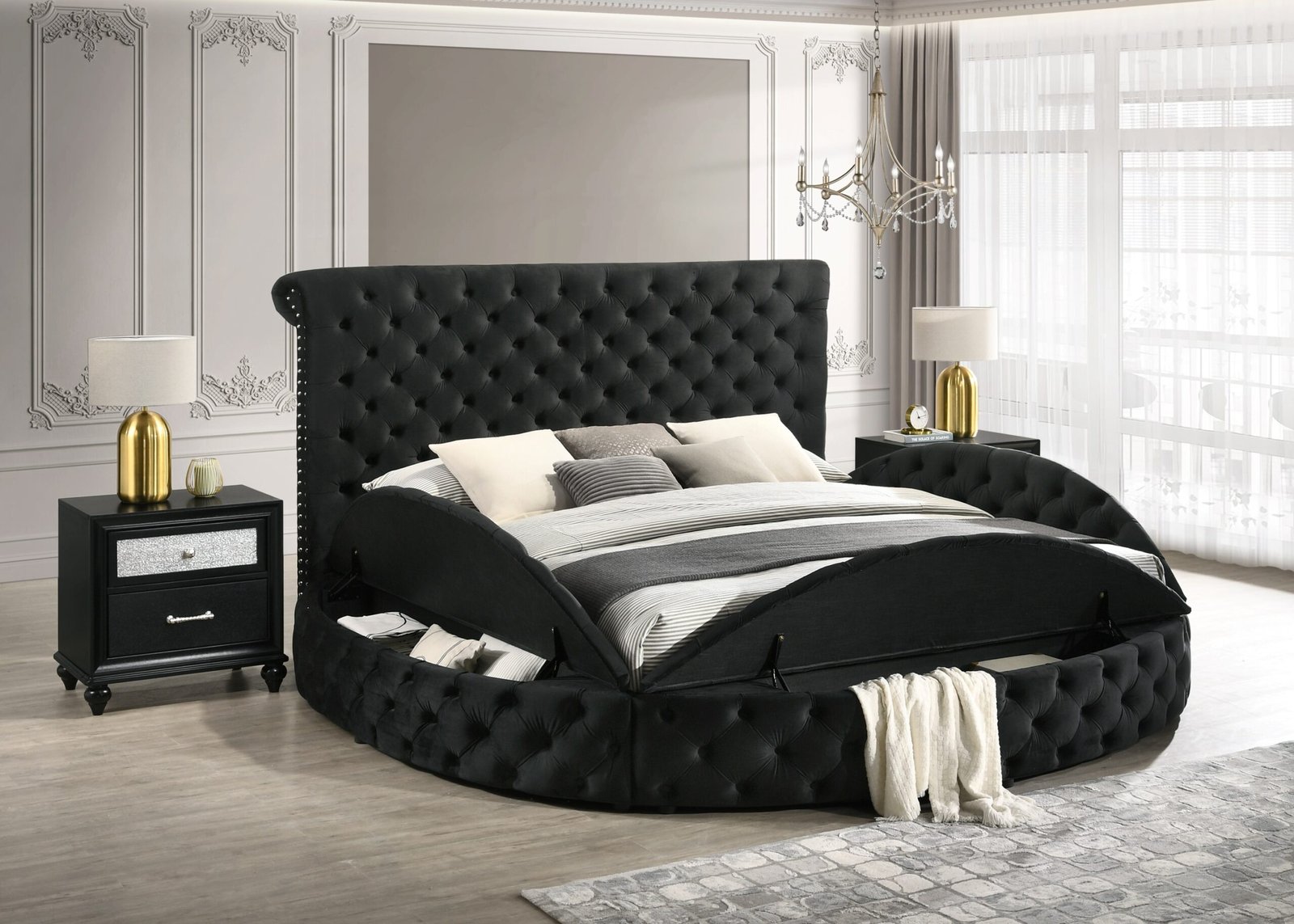 BRIGITTE PANEL BED BLACK