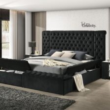 LILIANA PANEL BED BLACK