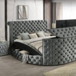 VOLTARE PANEL BED GREY