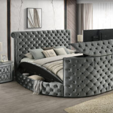 VOLTARE QUEEN FB TV/FIREPLACE GREY