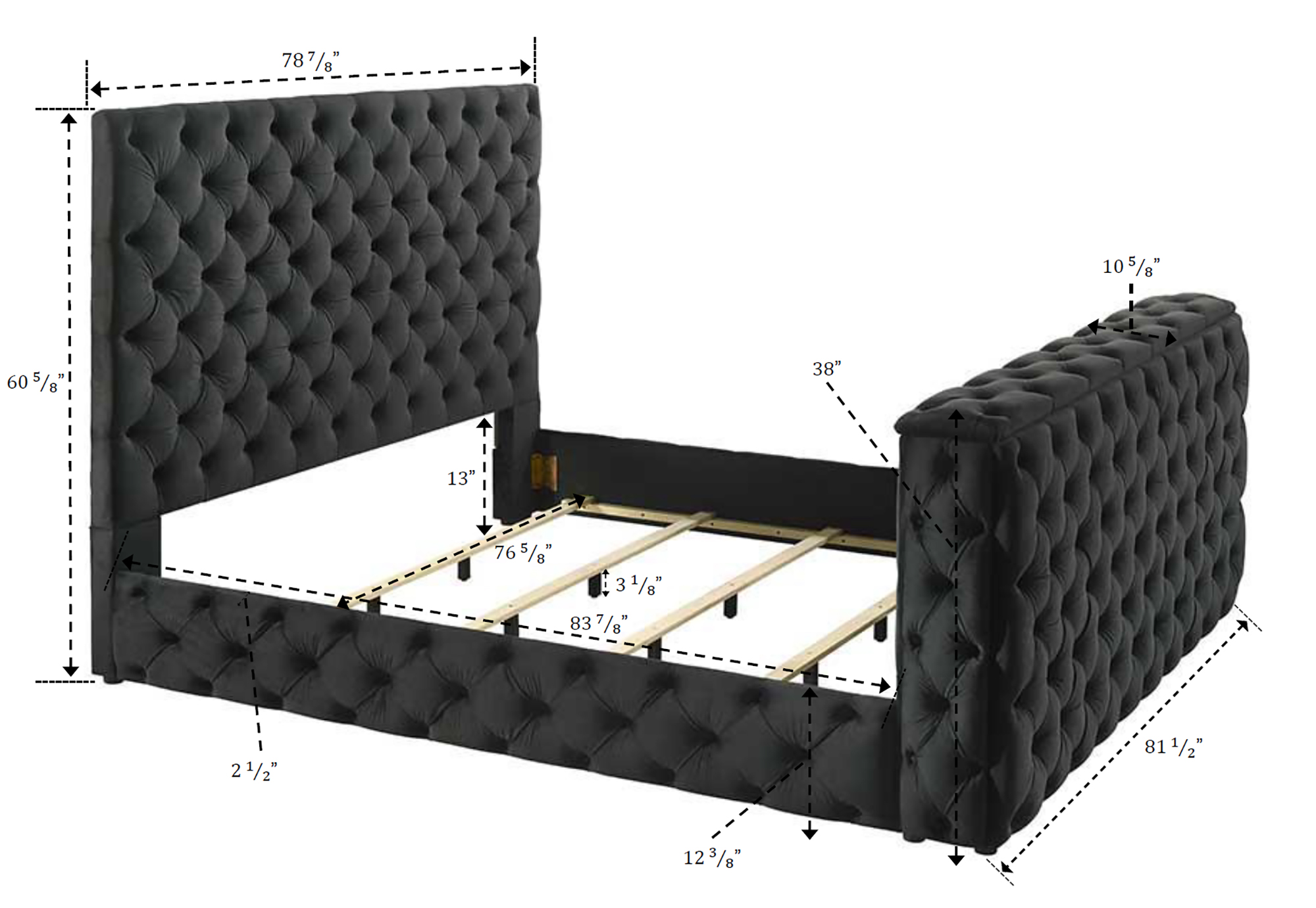 JOSEPHINE PANEL BED BLACK - Image 9