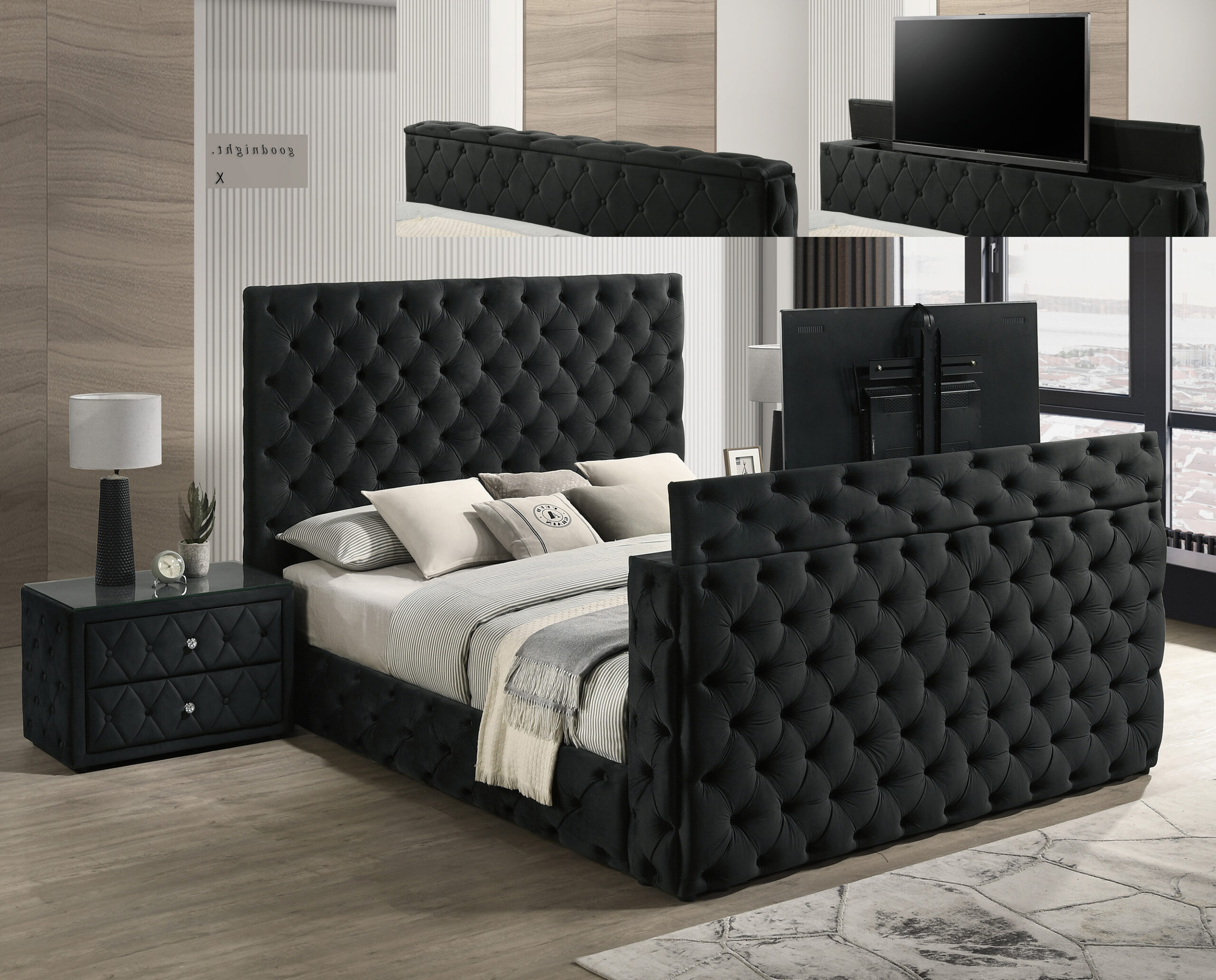 JOSEPHINE PANEL BED BLACK - Image 8