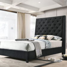 CHANTILLY K HEADBOARD BLACK VELVET