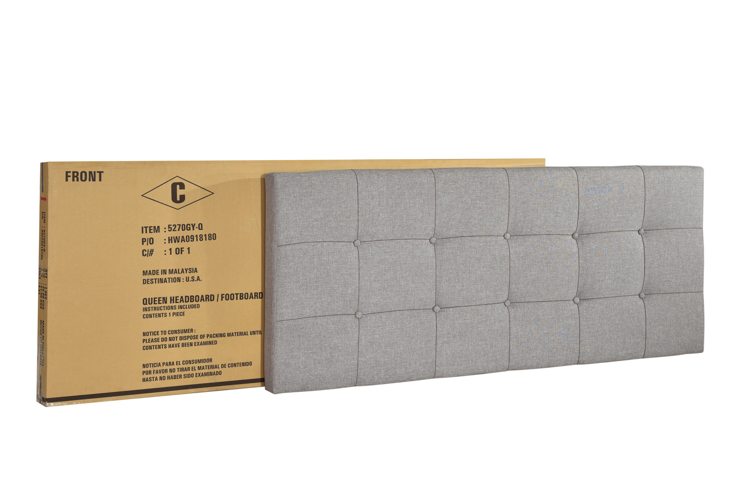 FLORENCE PANEL BED GREY - Image 6