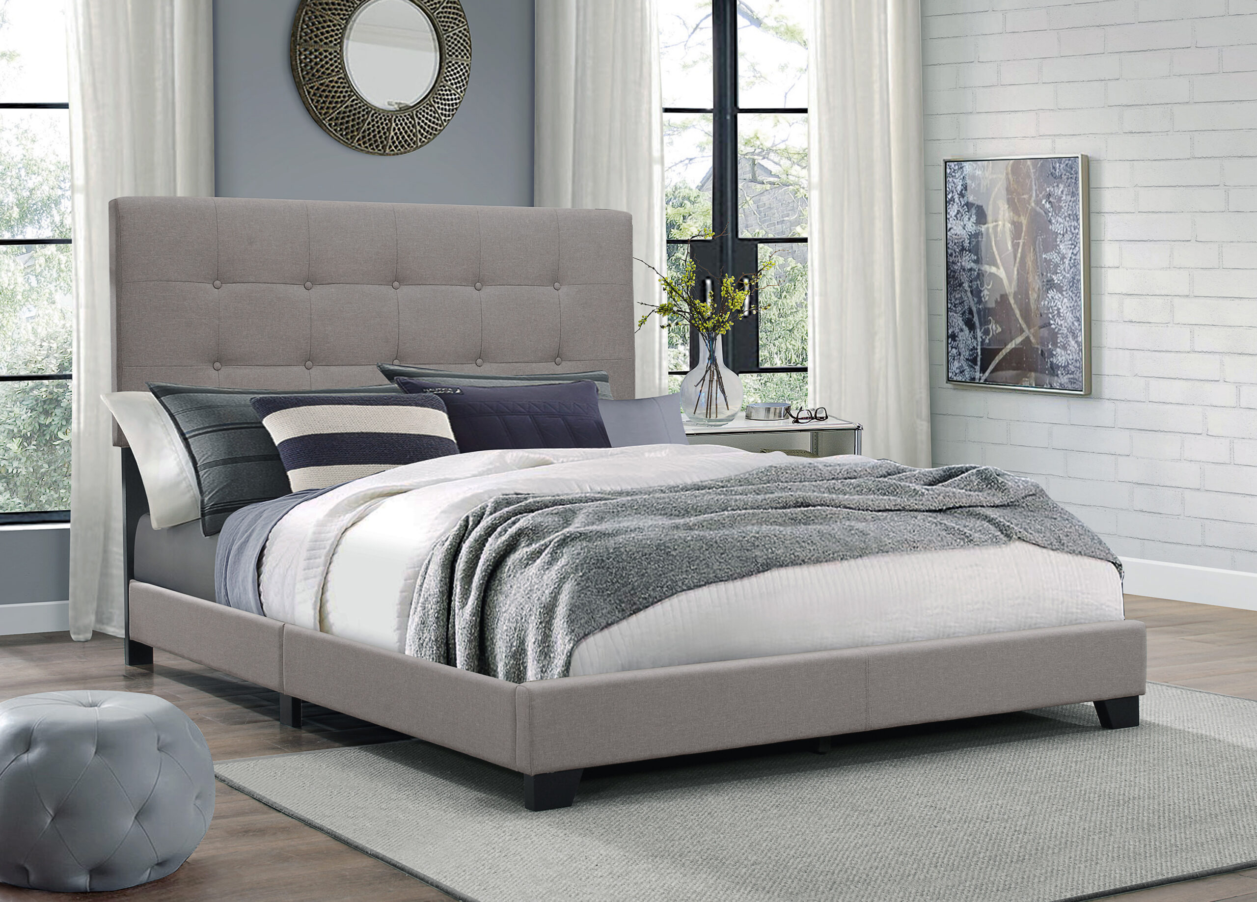 FLORENCE PANEL BED GREY