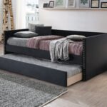 SADIE DAYBED BACK-RAILS-BLK VELVET