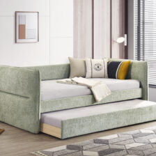 PHILIPA DAYBED ARM+SLAT-L.GRN TWEED