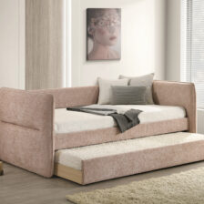 PHILIPA DAYBED BACK+RAIL-MAUVE TWED