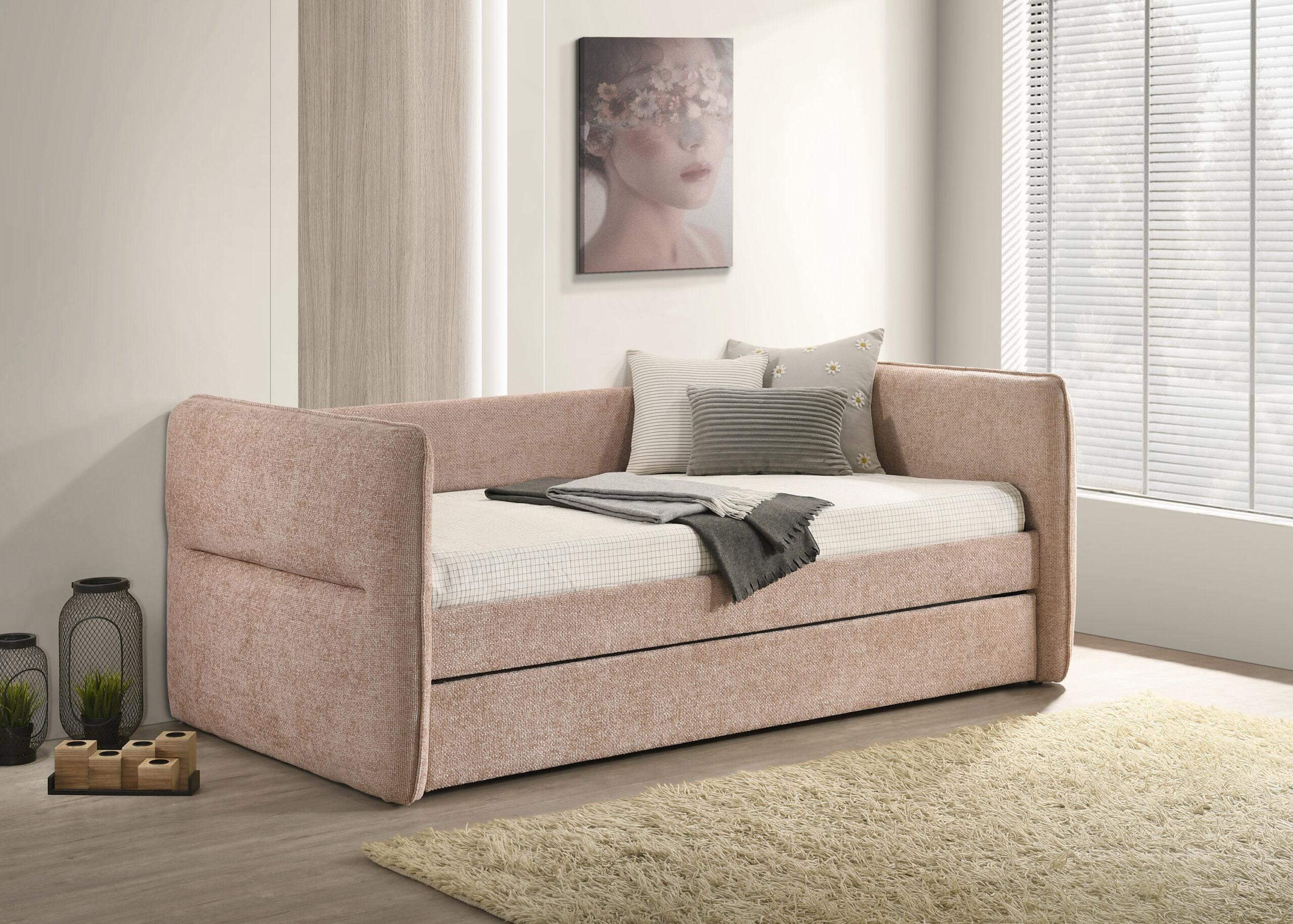 PHILIPA DAYBED BACK+RAIL-MAUVE TWED - Image 6
