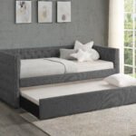 TRINA GUNMETAL GREY D/BED ARM+SLAT