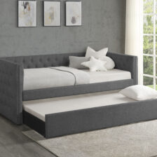 TRINA GUNMETAL GREY D/BED ARM+SLAT