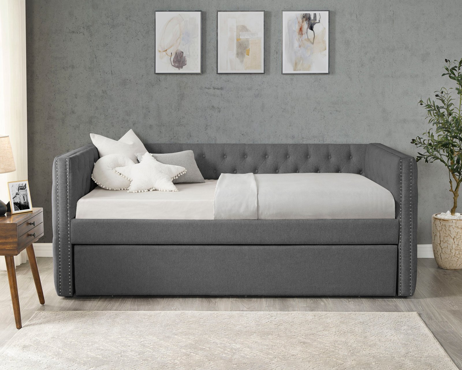 TRINA GUNMETAL GREY D/BED BACK+ S/R - Image 4