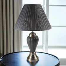 26" PORCELAIN LAMP, GREY