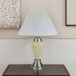 26" PORCELAIN LAMP, IVORY