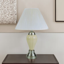 26" PORCELAIN LAMP, IVORY
