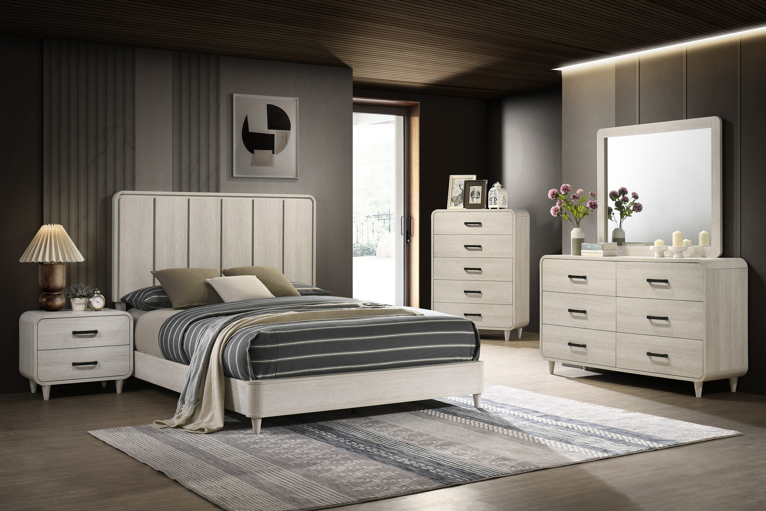 NYOMI PANEL BED - WHITE